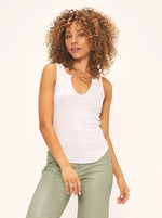 Madly Rib Notch Tank in White
