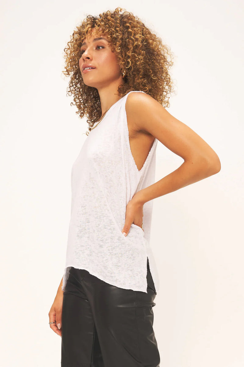 Selina Pleated Tank in White